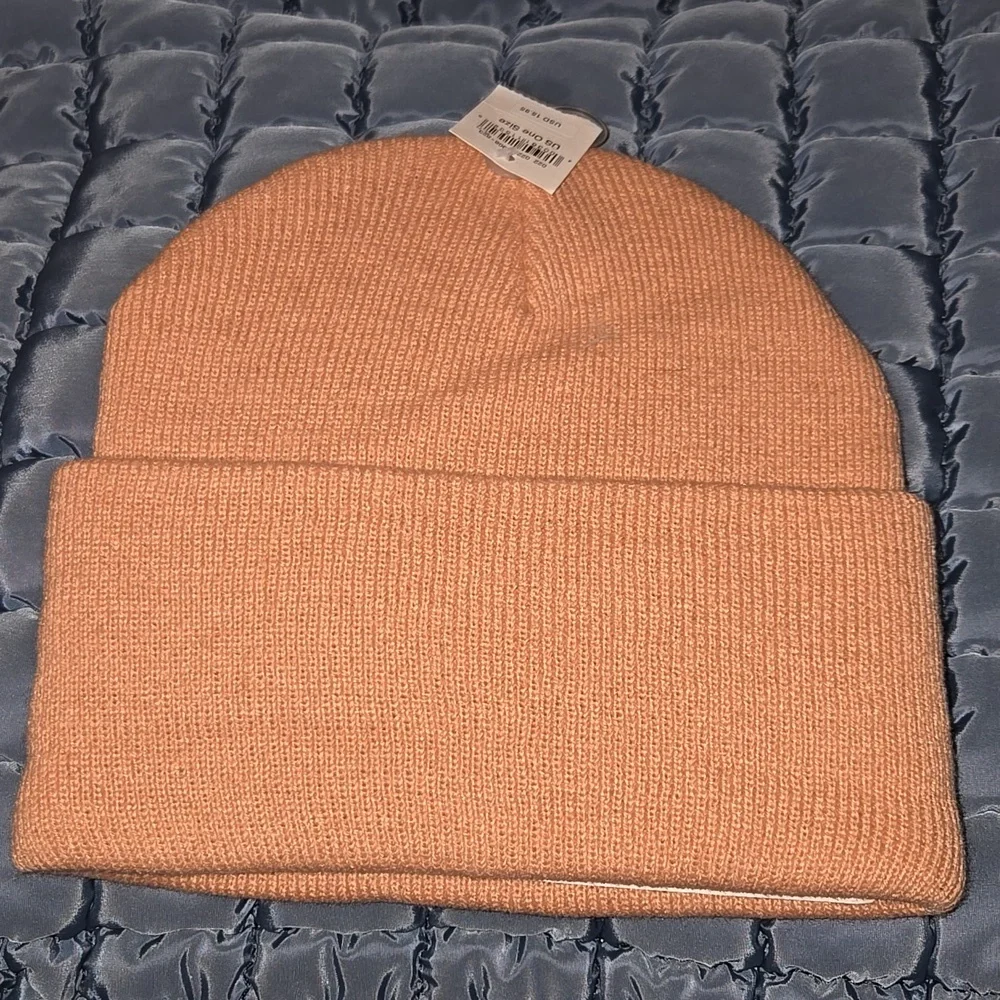 New AE American Eagle Knit Workwear Beanie Light Pink Unisex One Size